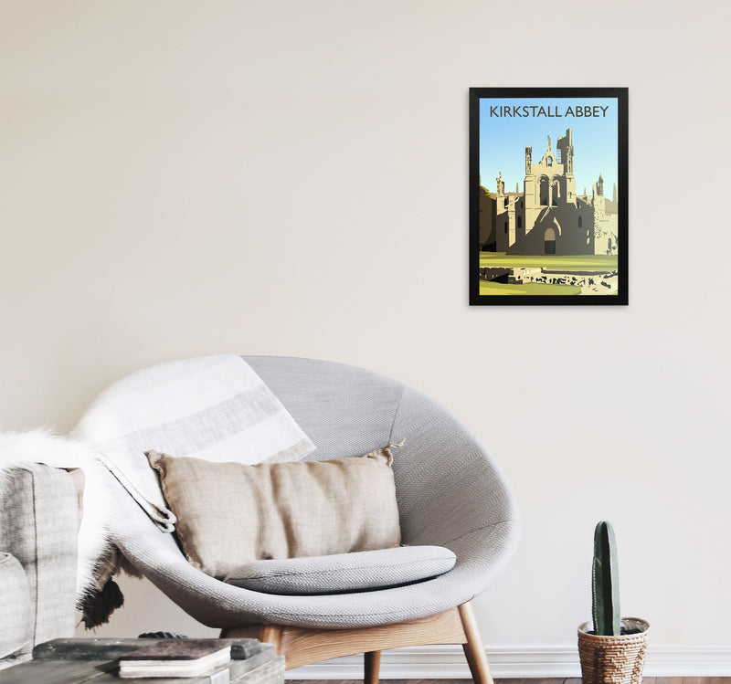 Kirkstall Abbey portrait by Richard O'Neill A3 White Frame