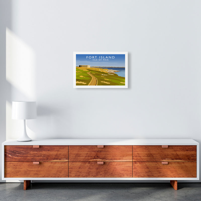 Fort Island Travel Art Print by Richard O'Neill A3 Canvas