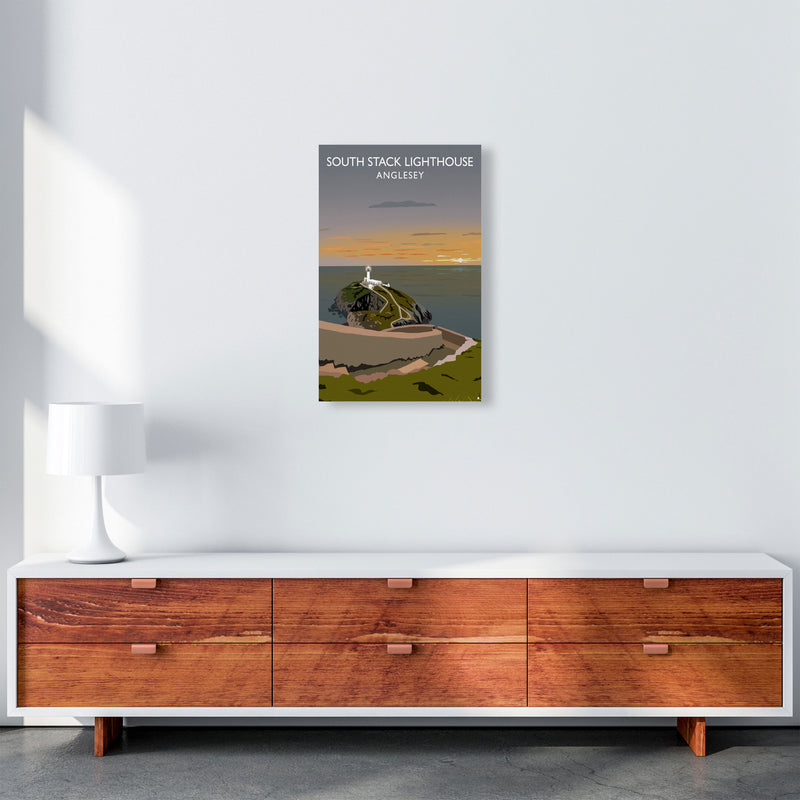South Stack Lighthouse Anglesey Framed Digital Art Print by Richard O'Neill A3 Canvas