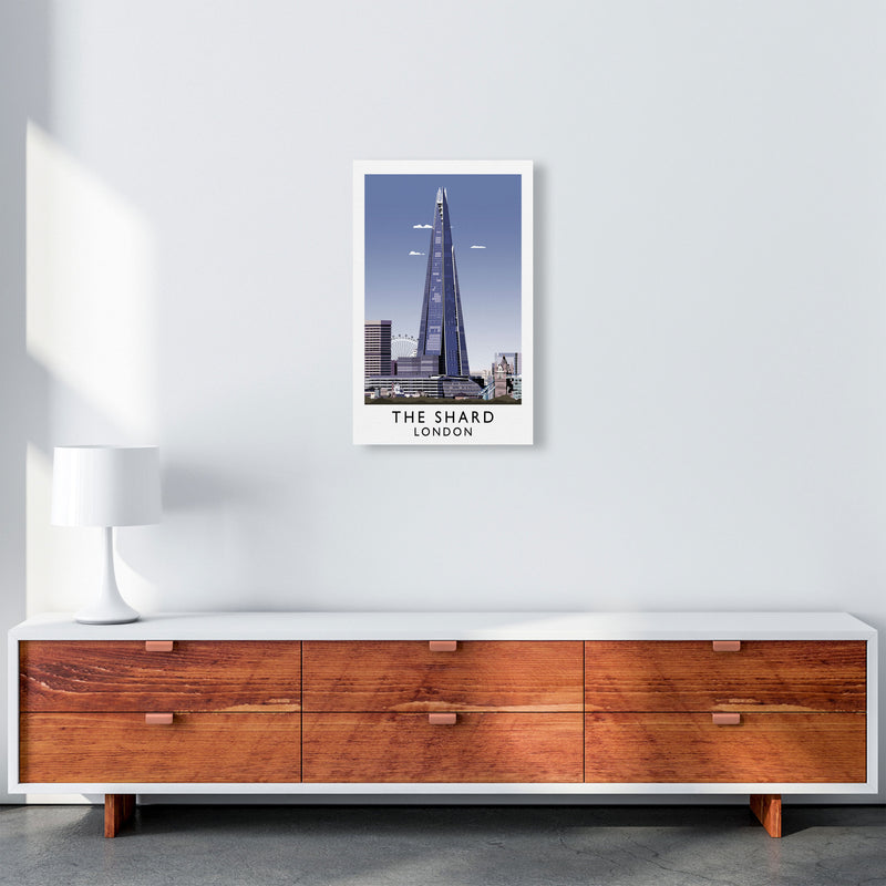 The Shard London Vintage Travel Art Poster by Richard O'Neill, Framed Wall Art Print, Cityscape, Landscape Art Gifts A3 Canvas