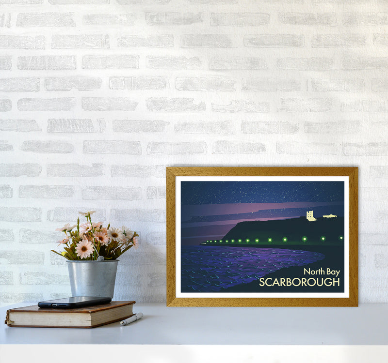 North Bay Scarborough (Night) Art Print by Richard O'Neill A3 Print Only