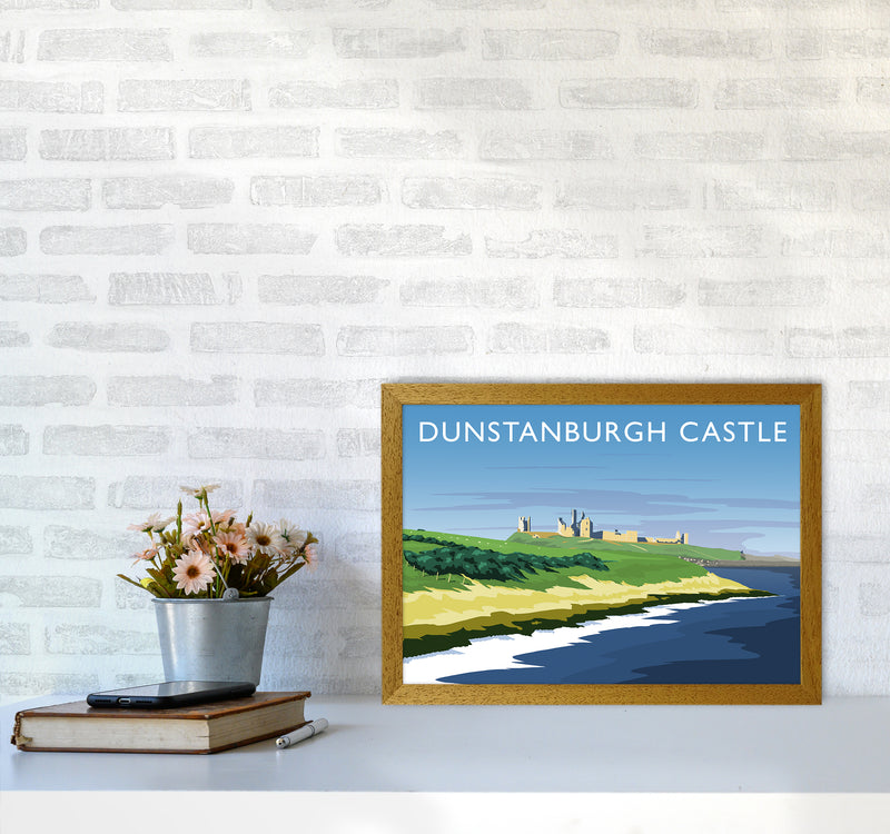 Dunstanburgh Castle Travel Art Print by Richard O'Neill A3 Print Only