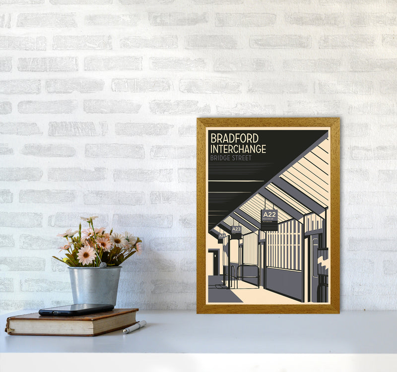 Bradford Interchange, Bridge Street portrait Travel Art Print by Richard O'Neill A3 Print Only