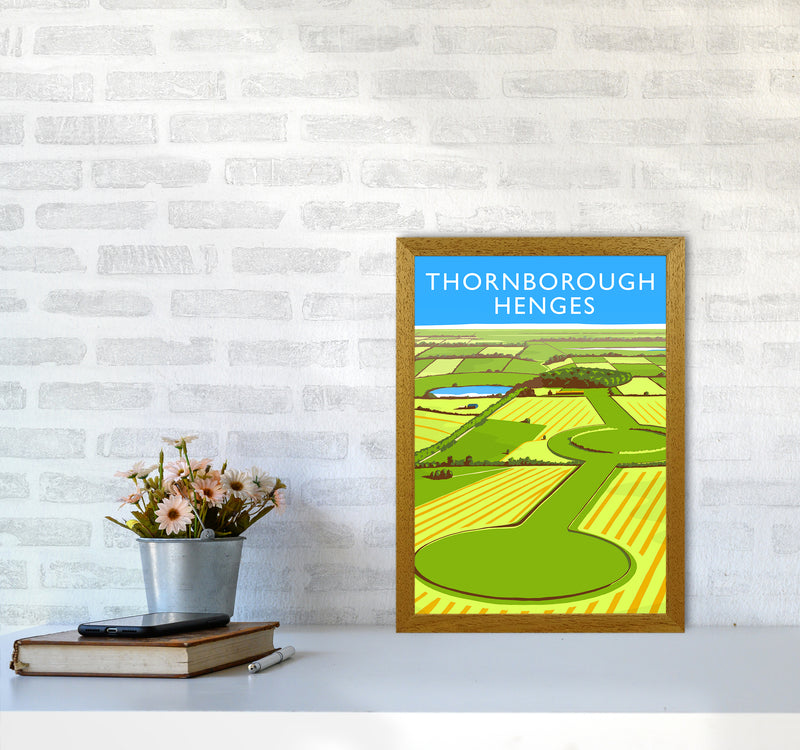 Thornborough Henges portrait Travel Art Print by Richard O'Neill A3 Print Only