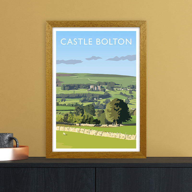 Castle Bolton Portrait Travel Art Print by Richard O'Neill A3 Print Only