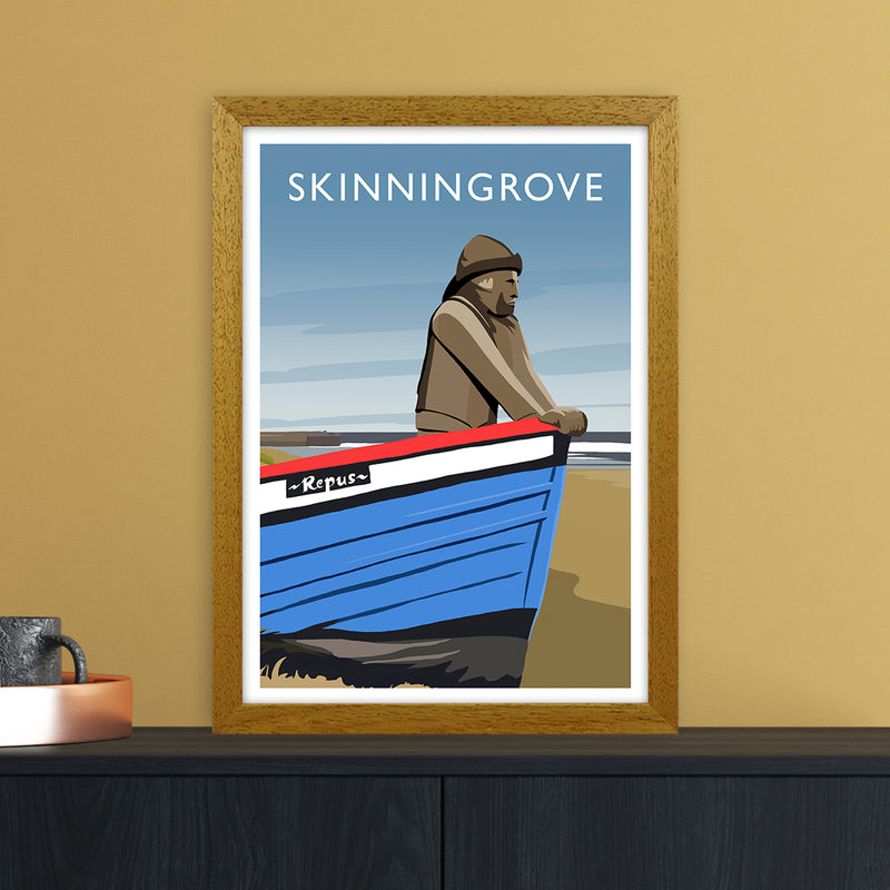 Skinningrove Portrait Travel Art Print by Richard O'Neill A3 Print Only