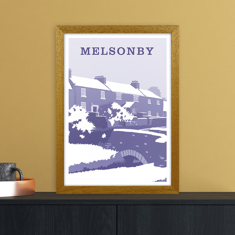 Melsonby (Snow) Portrait Travel Art Print by Richard O'Neill A3 Print Only