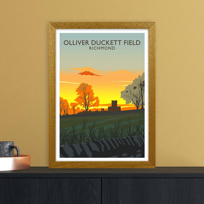 Olliver Duckett Field Portrait Travel Art Print by Richard O'Neill A3 Print Only