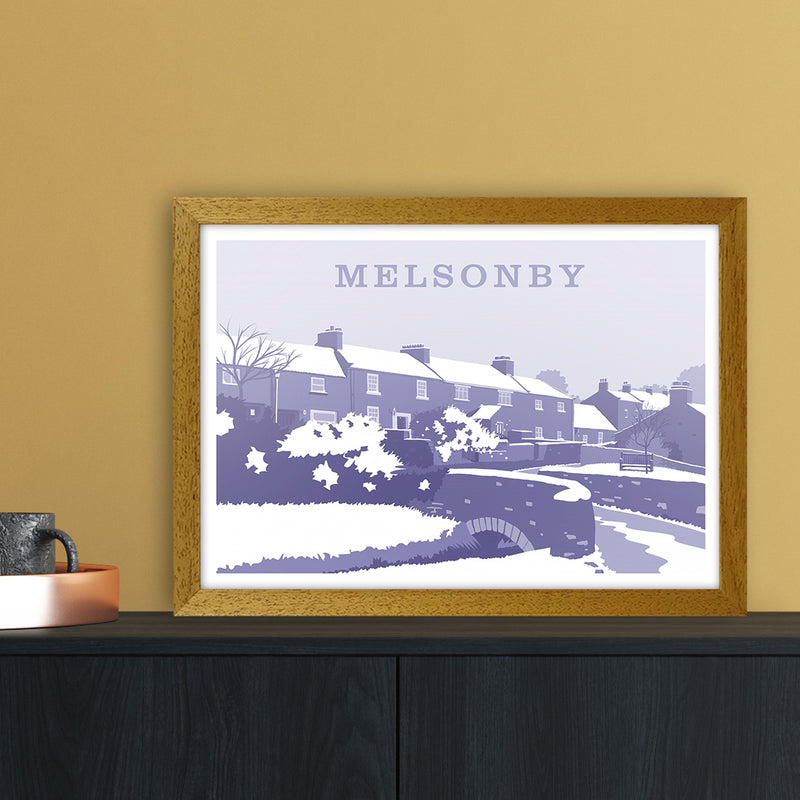 Melsonby (Snow) Travel Art Print by Richard O'Neill A3 Print Only