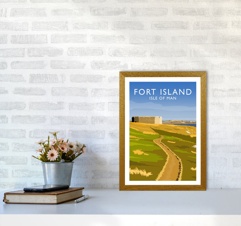 Fort Island portrait Travel Art Print by Richard O'Neill A3 Print Only