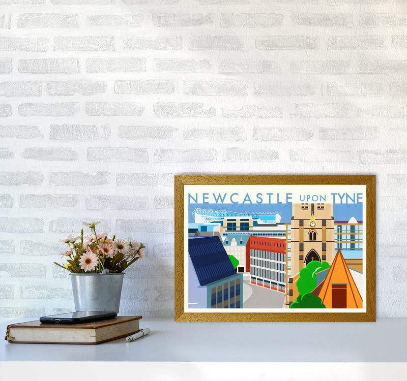 Newcastle upon Tyne 2 (Day) landscape Travel Art Print by Richard O'Neill A3 Print Only