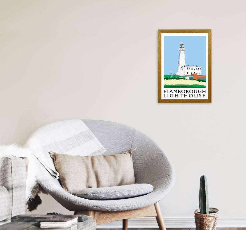 Flamborough Lighthouse Framed Digital Art Print by Richard O'Neill A3 Print Only