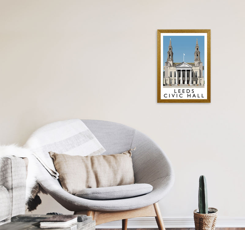 Leeds Civic Hall by Richard O'Neill Yorkshire Art Print, Vintage Travel Poster A3 Print Only