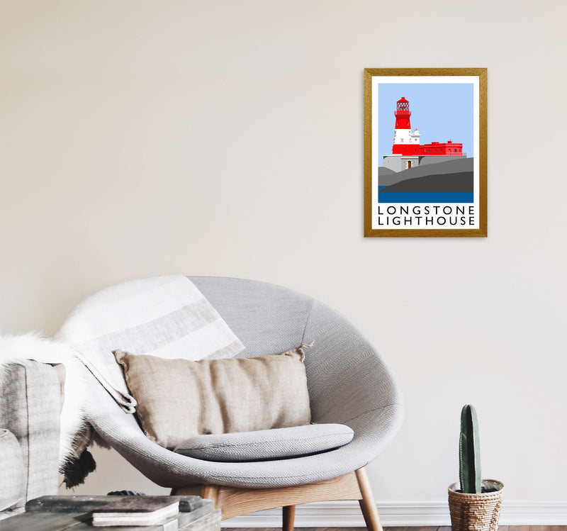Longstone Lighthouse Framed Digital Art Print by Richard O'Neill A3 Print Only