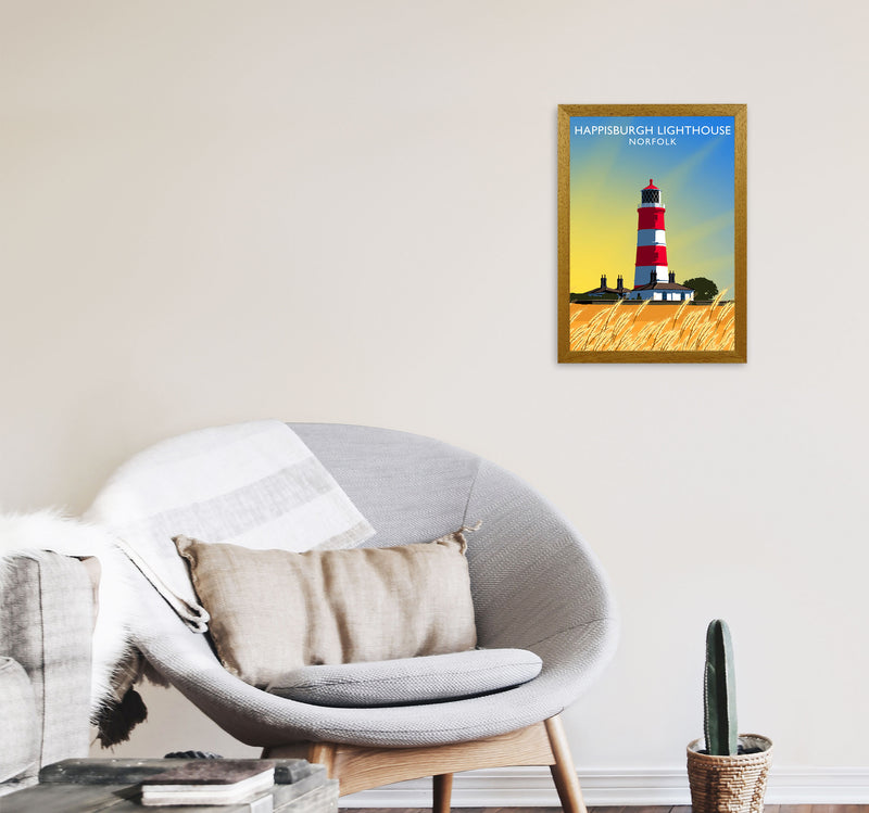 Happisburgh Lighthouse Norfolk Art Print by Richard O'Neill A3 Print Only
