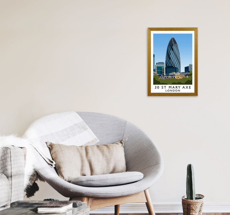 30 St Mary Axe London Travel Art Print by Richard O'Neill A3 Print Only