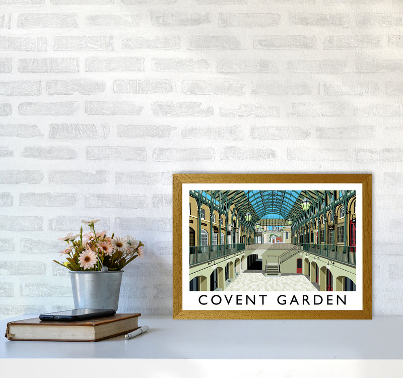Covent Garden London Vintage Travel Art Poster by Richard O'Neill, Framed Wall Art Print, Cityscape, Landscape Art Gifts A3 Print Only