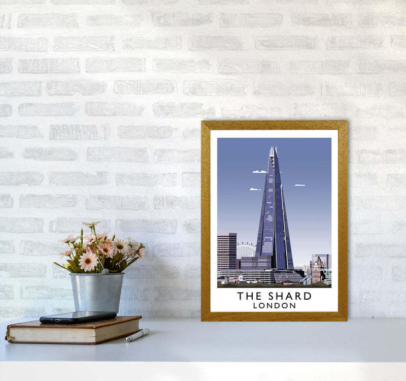 The Shard London Vintage Travel Art Poster by Richard O'Neill, Framed Wall Art Print, Cityscape, Landscape Art Gifts A3 Print Only