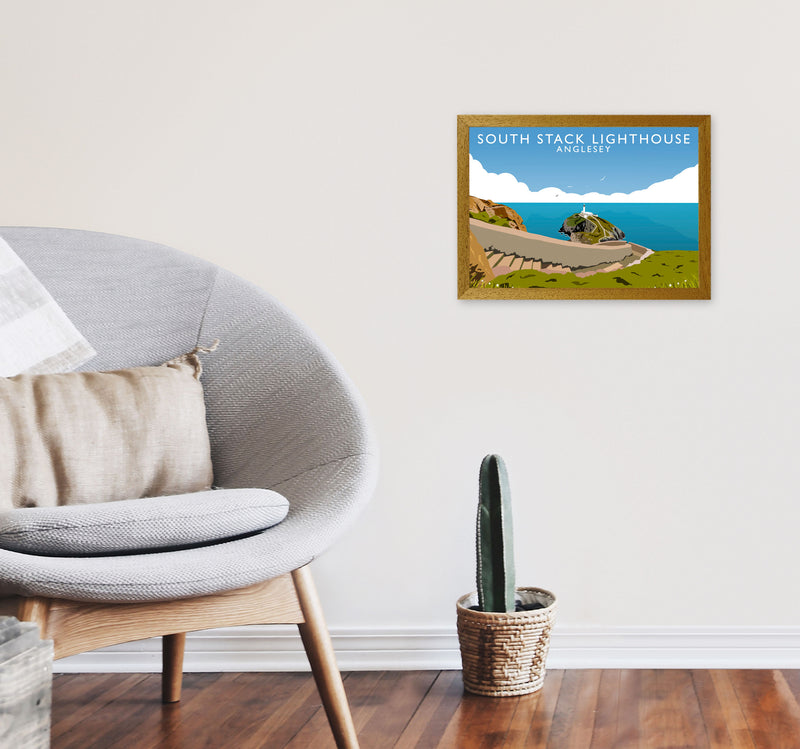 South Stack Lighthouse Anglesey Art Print by Richard O'Neill A3 Print Only