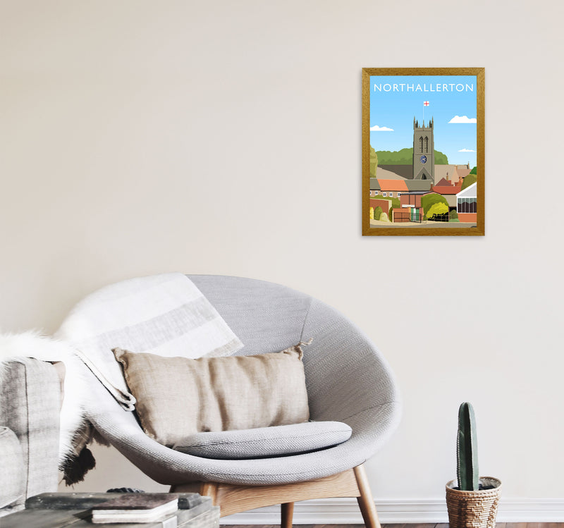 Northallerton (Portrait) by Richard O'Neill Yorkshire Art Print, Travel Poster A3 Print Only