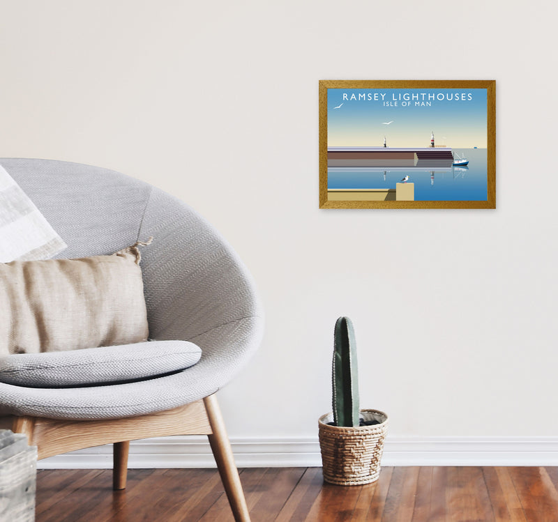 Ramsey Lighthouses Isle of Man Art Print by Richard O'Neill A3 Print Only