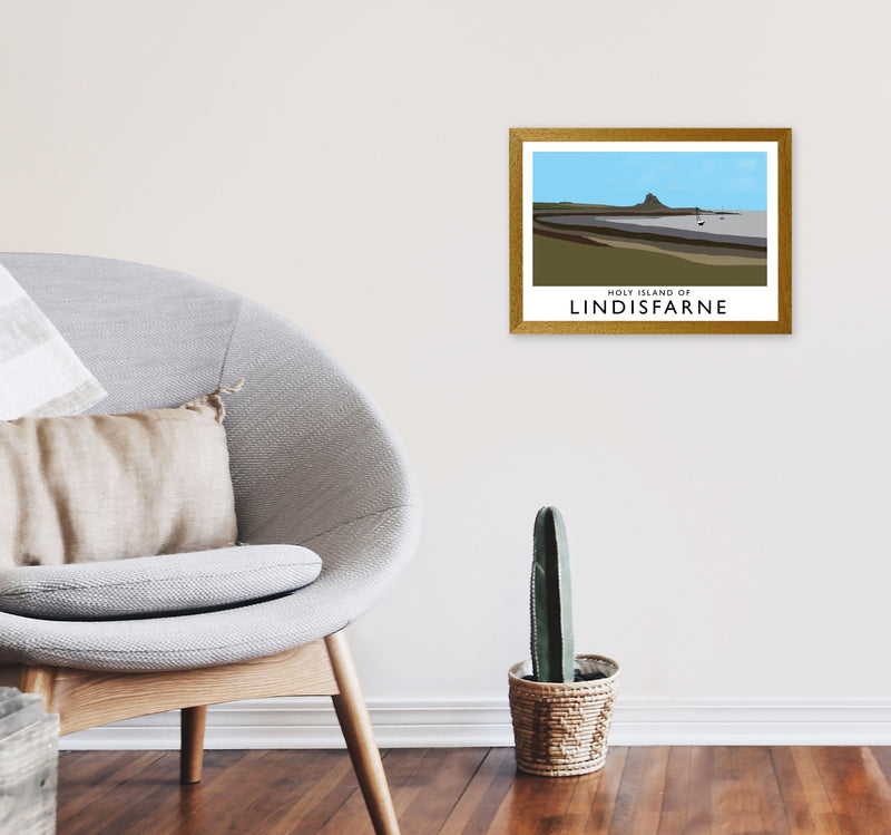 Holy Island of Lindisfarne Art Print by Richard O'Neill A3 Print Only