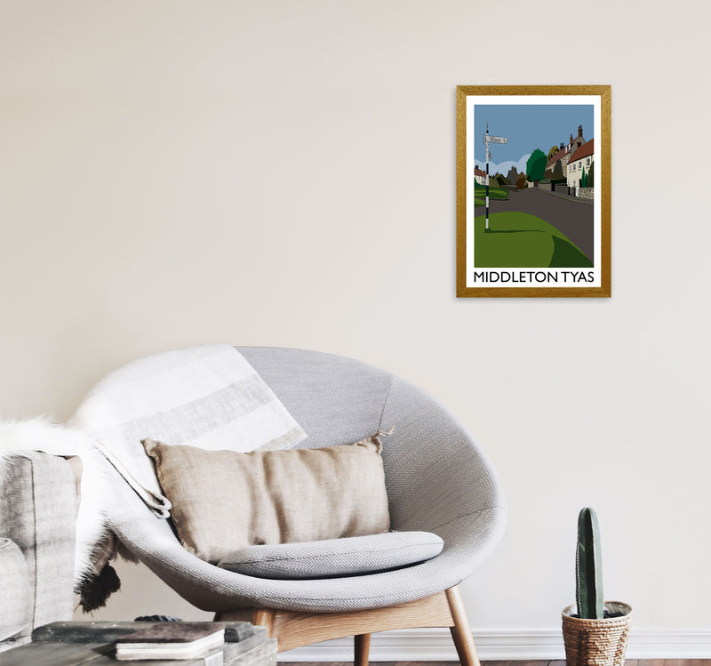 Middleton Tyas Travel Art Print by Richard O'Neill, Framed Wall Art A3 Print Only