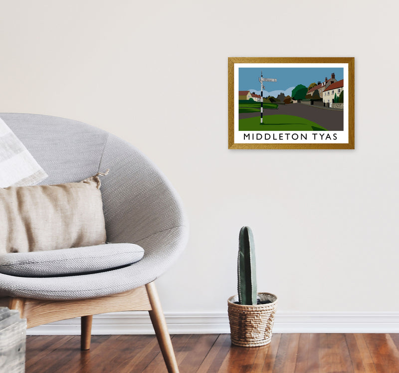 Middleton Tyas Travel Art Print by Richard O'Neill, Framed Wall Art A3 Print Only