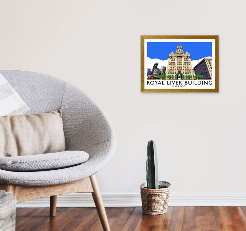 Royal Liver Building Liverpool Travel Art Print by Richard O'Neill A3 Print Only
