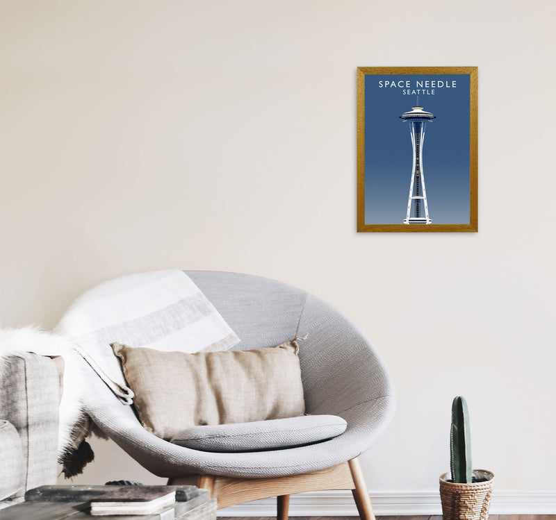 Space Needle Seattle Art Print by Richard O'Neill A3 Print Only