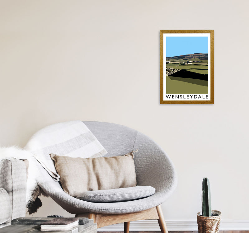 Wensleydale Travel Art Print by Richard O'Neill, Framed Wall Art A3 Print Only