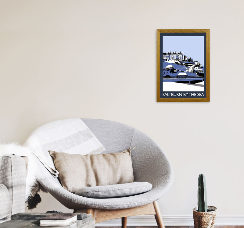 Saltburn-by-the-sea In Snow Portrait by Richard O'Neill A3 Print Only