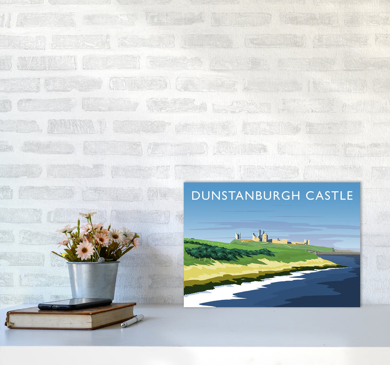 Dunstanburgh Castle Travel Art Print by Richard O'Neill A3 Black Frame