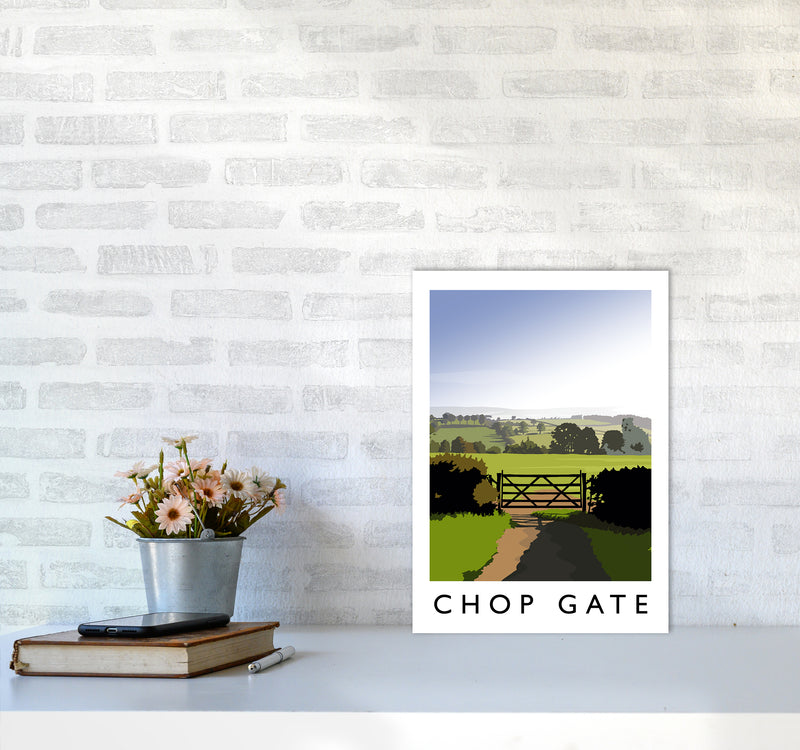 Chop Gate portrait Travel Art Print by Richard O'Neill A3 Black Frame