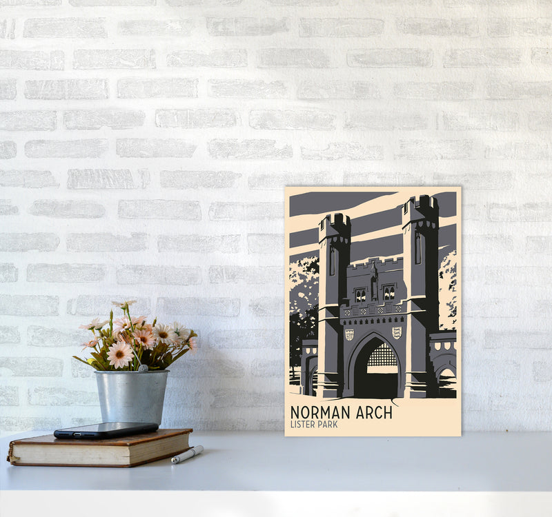 Norman Arch, Lister Park Travel Art Print by Richard O'Neill A3 Black Frame