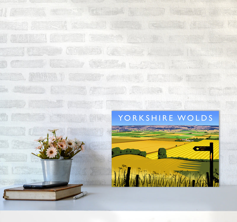 Yorkshire Wolds Travel Art Print by Richard O'Neill A3 Black Frame