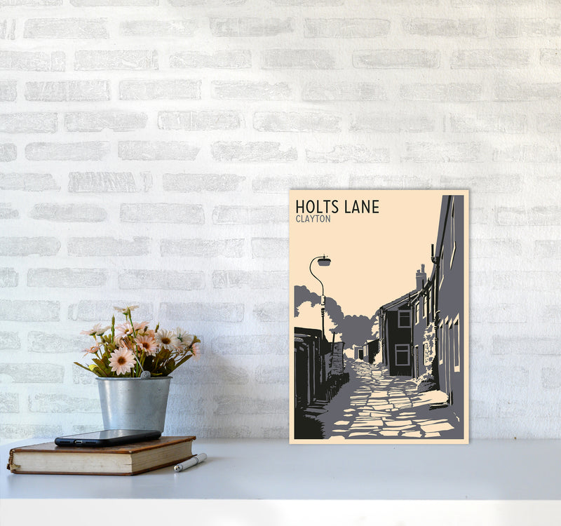 Holts Lane, Clayton Travel Art Print by Richard O'Neill A3 Black Frame