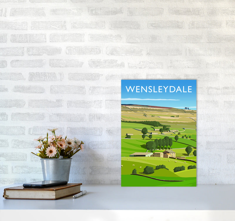 Wensleydale 3 portrait Travel Art Print by Richard O'Neill A3 Black Frame