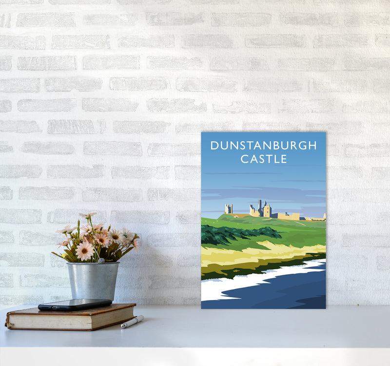 Dunstanburgh Castle portrait Travel Art Print by Richard O'Neill A3 Black Frame