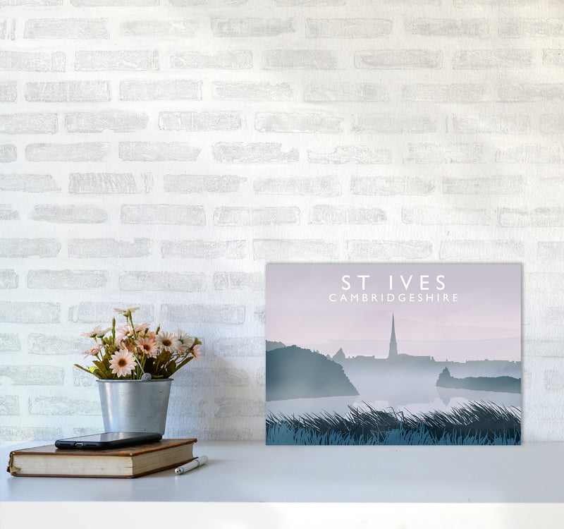 St Ives Travel Art Print by Richard O'Neill A3 Black Frame