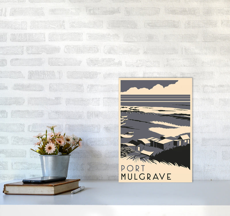 Port Mulgrave portrait Travel Art Print by Richard O'Neill A3 Black Frame