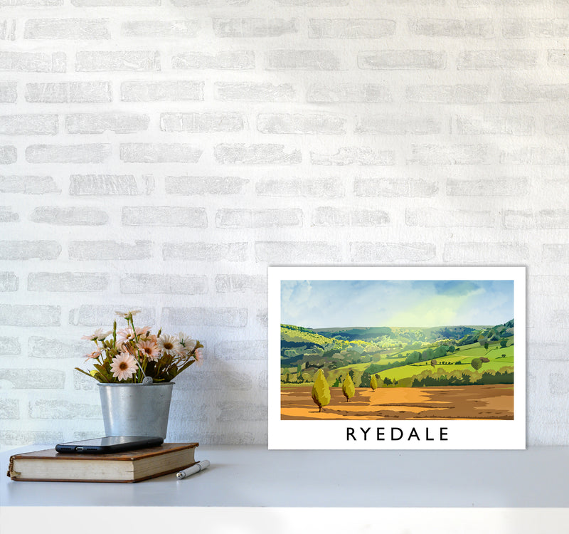 Ryedale Travel Art Print by Richard O'Neill A3 Black Frame