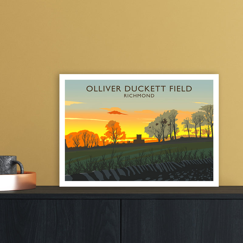 Olliver Duckett Field Travel Art Print by Richard O'Neill A3 Black Frame