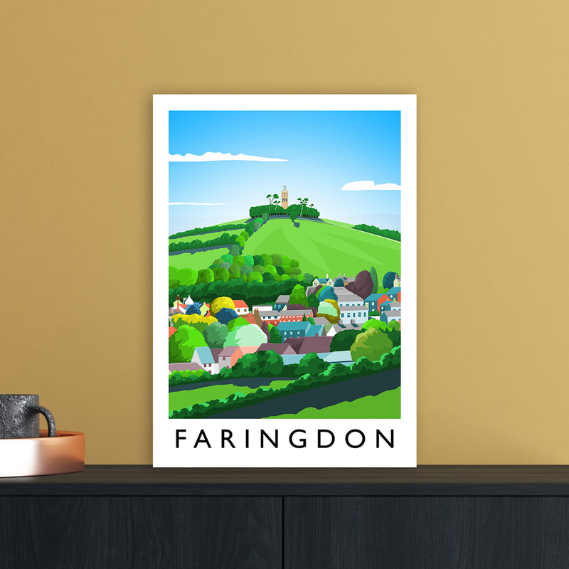 Faringdon Portrait Travel Art Print by Richard O'Neill A3 Black Frame