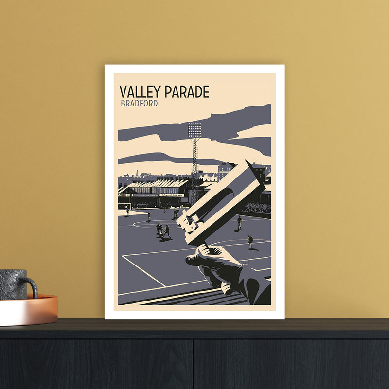 Valley Parade Travel Art Print by Richard O'Neill A3 Black Frame
