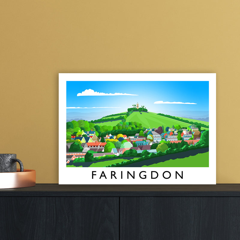 Faringdon Travel Art Print by Richard O'Neill A3 Black Frame