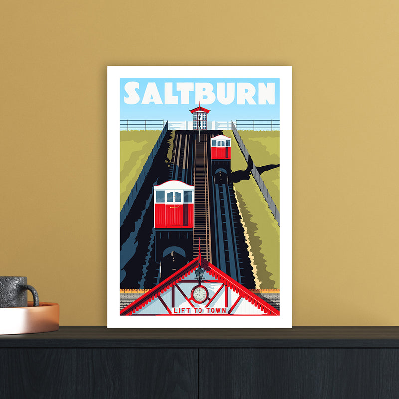 Saltburn 2 Travel Art Print by Richard O'Neill A3 Black Frame