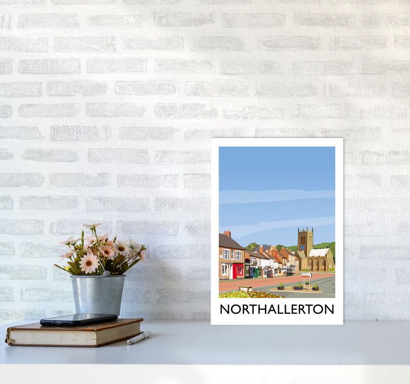 Northallerton 5 portrait Travel Art Print by Richard O'Neill A3 Black Frame