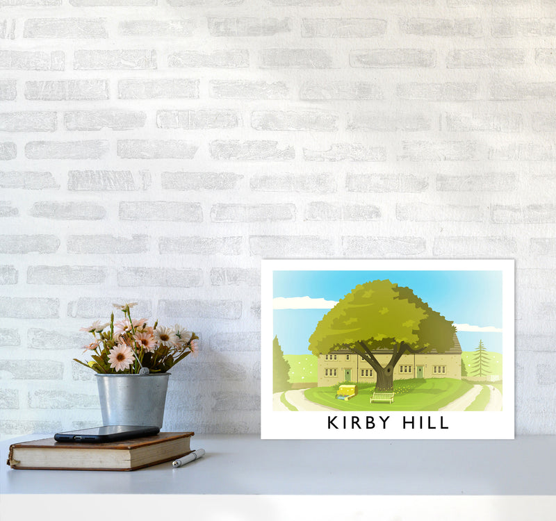 Kirby Hill Travel Art Print by Richard O'Neill A3 Black Frame