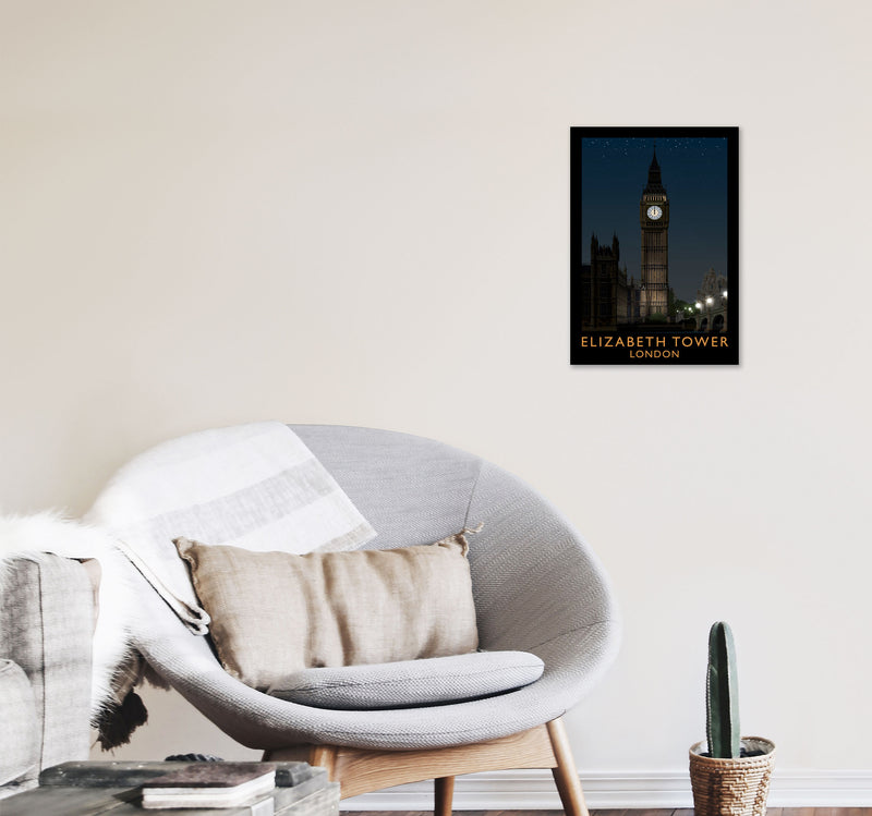 Elizabeth Tower by Richard O'Neill A3 Black Frame